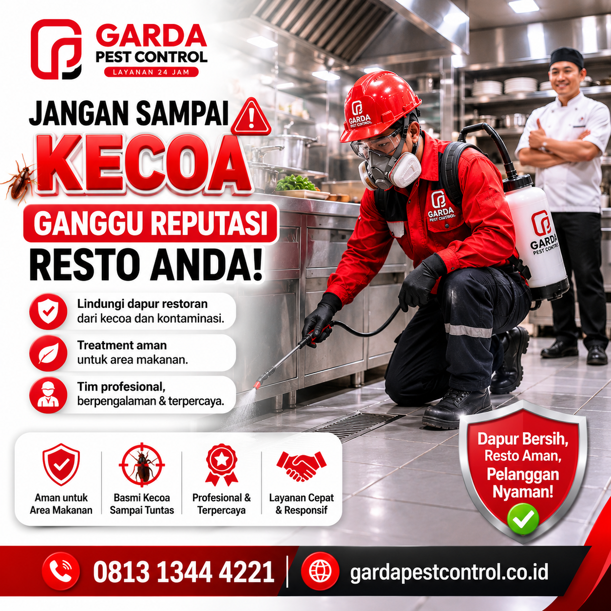 Jasa Pembasmi Kecoa di Batang Pakar dan Berpengalaman