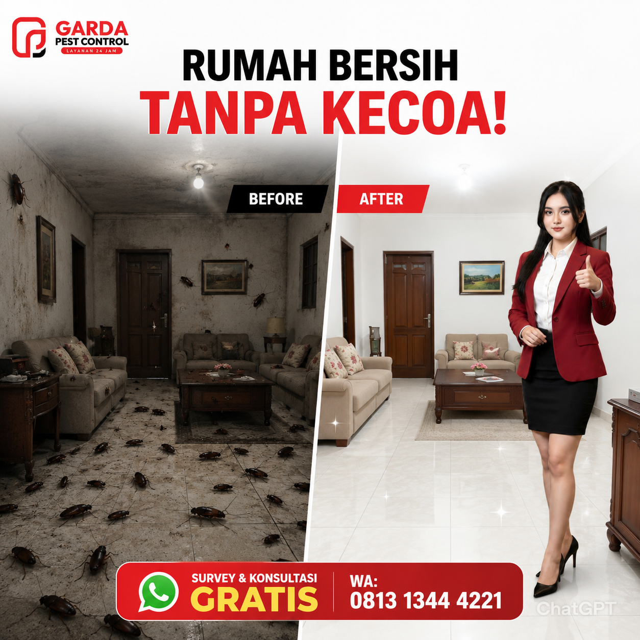 Jasa Pembasmi Kecoa di Karawang Cepat Harga Bersahabat